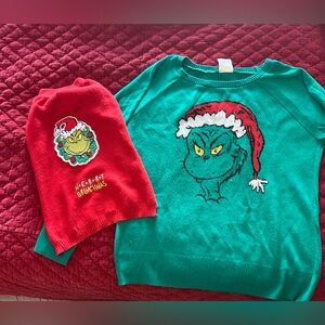 Grinch ladies and dog sweaters